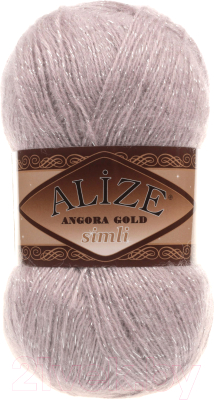 Изображение товара Пряжа для вязания Alize Ангора Голд Симли 20% шерсть, 5% металлик, 75% акрил / 163 (500м, серая роза)