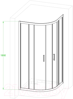 Душевой уголок Royal Bath 100x100x185 / RB100HKD-T-CH