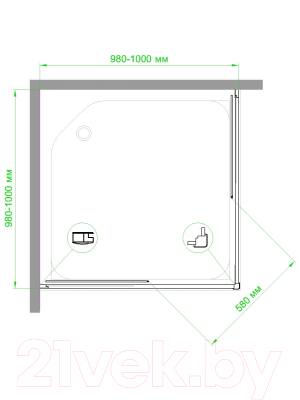 Душевой уголок Royal Bath 100x100x185 / RB100HPD-C