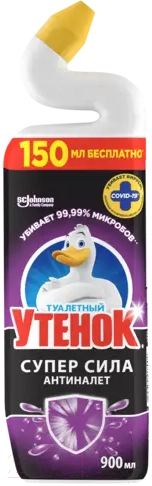 Чистящее средство для унитаза Туалетный утенок Утенок Антиналет (900мл)