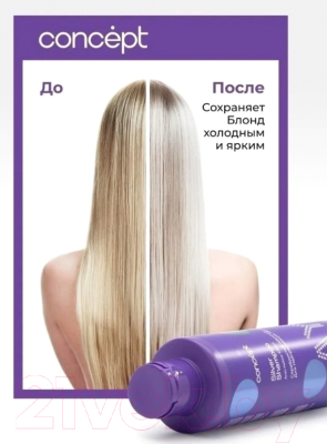 Изображение товара Оттеночный шампунь для волос Concept Anti-Yellow Серебристый для светлых оттенков (1л)