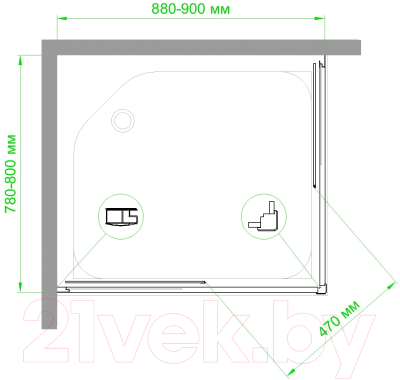 Душевой уголок Royal Bath 90x80x185 / RB8090HPD-C-CH