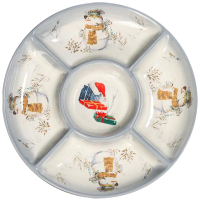 Менажница Доляна Рождественский снеговик / 6249543 (25.5x3.1см, 5 ячеек) - 
