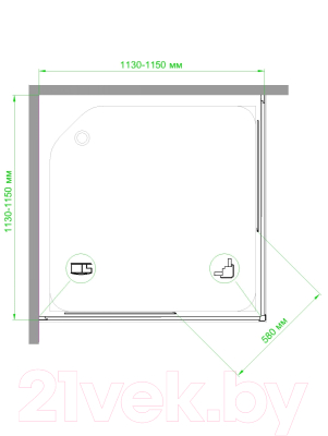 Душевой уголок Royal Bath 115x115x185 / RB115HPD-T