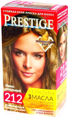 Изображение товара Крем-краска для волос VIP'S Prestige 212 (темно-пепельный)