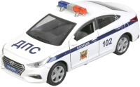 Автомобиль игрушечный Технопарк Hyundai Solaris Полиция / SOLARIS2-12POL-WH (белый) - 