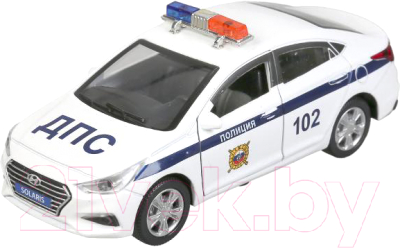 Автомобиль игрушечный Технопарк Hyundai Solaris Полиция / SOLARIS2-12POL-WH (белый)