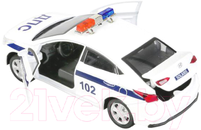 Автомобиль игрушечный Технопарк Hyundai Solaris Полиция / SOLARIS2-12POL-WH (белый)