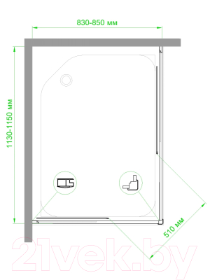 Душевой уголок Royal Bath 85x115x185 / RB11585HPD-T