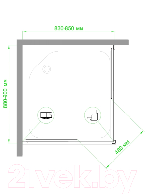 Душевой уголок Royal Bath 85x90x185 / RB9085HPD-T