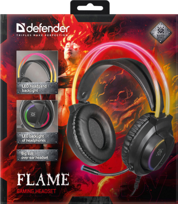 Наушники-гарнитура Defender Flame / 64555 (черный)