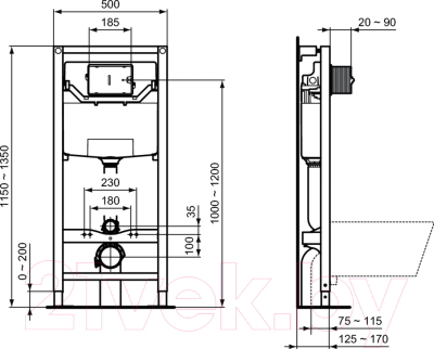 Унитаз подвесной с инсталляцией Ideal Standard OP-T0079 + 139179