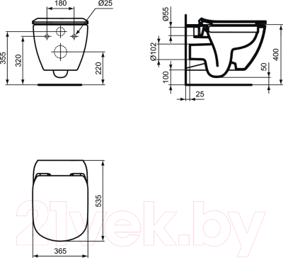 Унитаз подвесной с инсталляцией Ideal Standard OP-T0079 + 139179