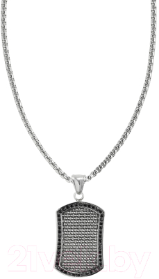 Кулон Zippo Black Crystal Pendant Necklace / 2007178 (серебристый/черный)