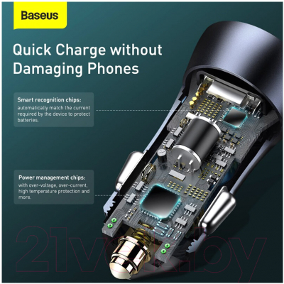 Зарядное устройство автомобильное Baseus CCJD-0G (темно-серый)