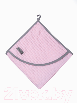 Полотенце с капюшоном Amarobaby Waffle / AB215403WR/06 (розовый)