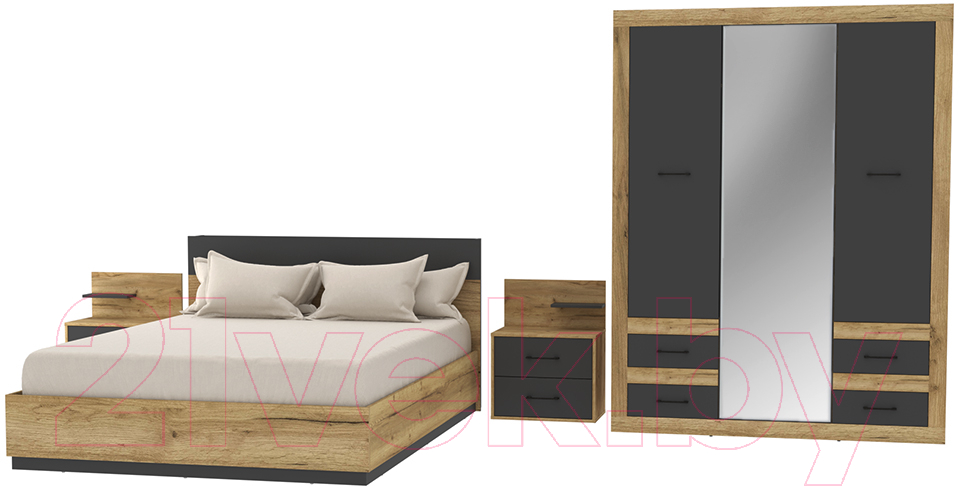 Комплект мебели для спальни Интерлиния Loft-1 Спальня-1
