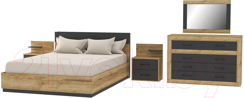 Комплект мебели для спальни Интерлиния Loft-2 Спальня-2