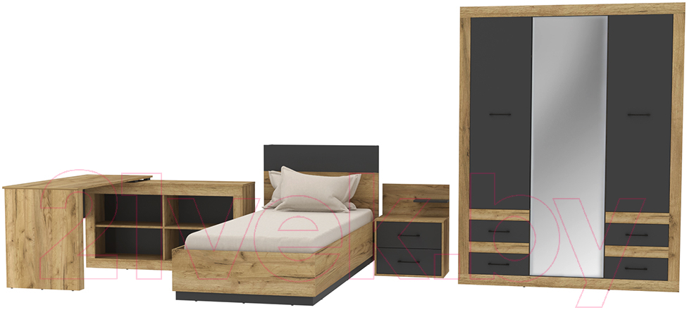 Комплект мебели для спальни Интерлиния Loft-3 Спальня-3
