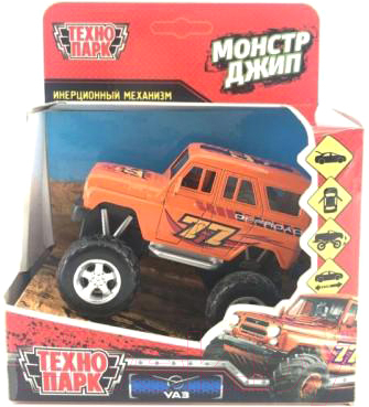 Автомобиль игрушечный Технопарк Uaz Hunter Монстр Джип / HUNTER-12MONST-OG