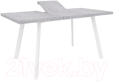 Обеденный стол Сакура Милан раздвижной 139-179x85x75 (цемент светлый/белый)