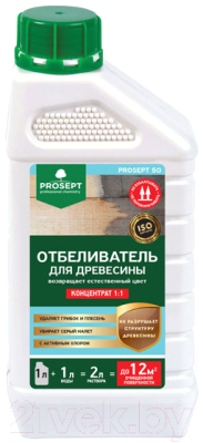 

Отбеливатель для древесины Prosept, Бесцветный, 50 концентрат 1:1