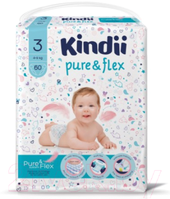 

Подгузники детские Harper Hygienics, Kindii Pure&Flex 3 Midi