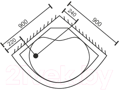 Душевой поддон Royal Bath 900x900x450 / RB90BK