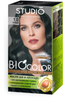 Крем-краска для волос Studio Professional BIOcolor 1.0 (черный) - 