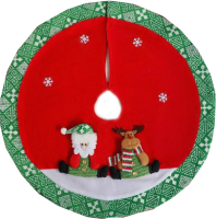 Юбка под елку Зимнее волшебство Дед Мороз и олень / 4323072 (красный) - 