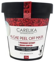 Маска для лица альгинатная Carelika Algae Peel Off Mask Cranberry Extract Marine Complex (40г) - 