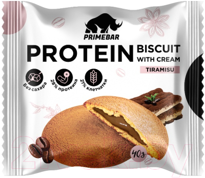 Протеиновое печенье Prime Kraft Primebar Biscuit (10x40г, тирамису)