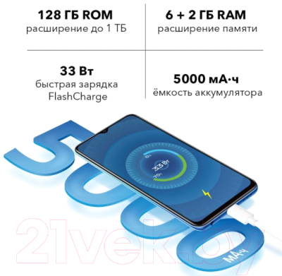 Смартфон Vivo Y53s 6Gb/128Gb (глубокое море)