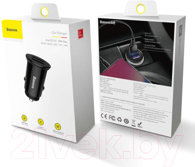 Зарядное устройство автомобильное Baseus Circular Plastic / CCALL-YD01 (черный)
