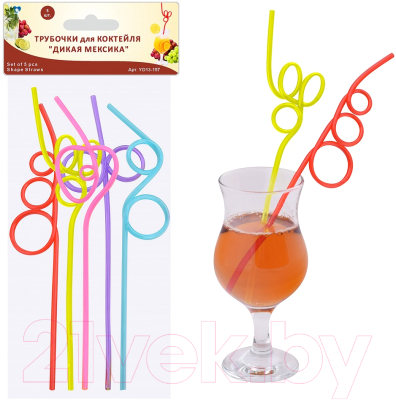 Изображение товара Набор соломинок для коктейля Мультидом Дикая Мексика / YD13-157 (5шт)
