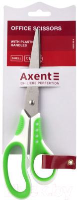 Ножницы канцелярские Axent Shell / 6305-09 (белый/салатовый)