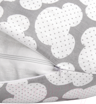 Наволочка на подушку для беременных Amarobaby Анатомическая Мышонок / AMARO-50A-MS (серый)
