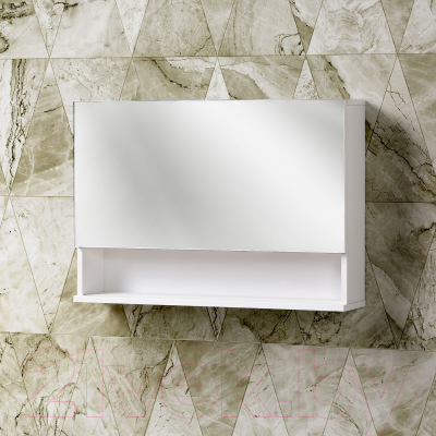 Шкаф с зеркалом для ванной Акваль Сео / СЕО.04.80.00.N