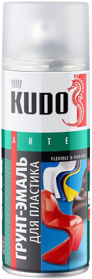 Грунт-эмаль Kudo Для пластика RAL 9005 / KU-6002 (520мл, черный)