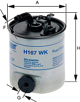 Топливный фильтр Hengst H167WK - 