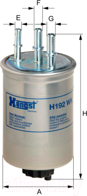 Топливный фильтр Hengst H192WK