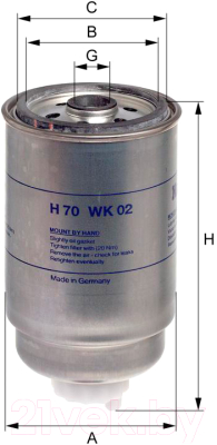 Топливный фильтр Hengst H70WK02