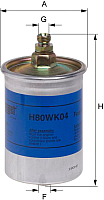 Топливный фильтр Hengst H80WK04 - 