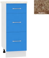 Шкаф-стол кухонный Кортекс-мебель Корнелия Мара НШ30р3ш (синий/мадрид) - 