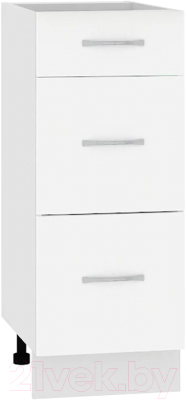Шкаф-стол кухонный Кортекс-мебель Корнелия Мара НШ30р3ш без столешницы (белый)