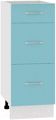 Шкаф-стол кухонный Кортекс-мебель Корнелия Мара НШ30р3ш без столешницы (голубой)