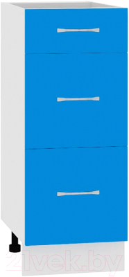 Шкаф-стол кухонный Кортекс-мебель Корнелия Мара НШ30р3ш без столешницы (синий)