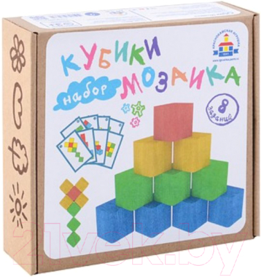 Развивающий игровой набор Краснокамская игрушка Мозаика. Кубики с карточками / Н-85