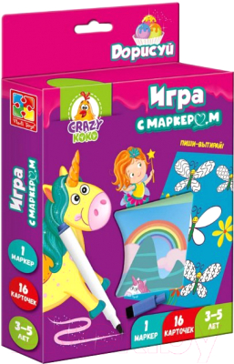 

Развивающие карточки Vladi Toys, Единороги с маркером / VT5010-09