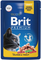 Влажный корм для кошек Brit Premium Salmon & Trout / 5048854 (85г) - 